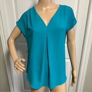 Teal V-Neck Women's Top